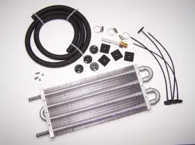 C101 A-team Universal Aluminum 4 Row Remote Transmission Oil Cooler 12-3/4 Inch X 5 3/4