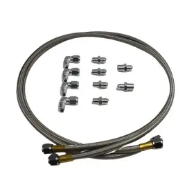 A-team C201s Braided Flexible Stainless Steel Transmission Cooler Hose Line And Alum Fittings
