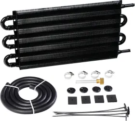 6-pass Acmango 768494045876 6 Pass Ultra-cool Tube And Fin Transmission Cooler Universal Black