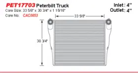 Pet17703-n Active Radiator Peterbilt Truck Charge Air Coolers