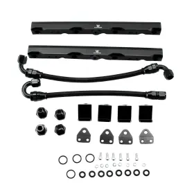 534-230 Alloyworks Black 8an Fuel Rail Kit With Fittings For Gm Ls7 2015 Ss Camaro Z28 Corvette