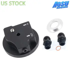 Enr022-bk Aosuracing Oil Filter Cap With Cooler Fittings And 2 Sensor Ports For Bmw M50 S50 S52 S54