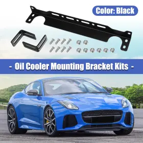 Automall Tech 746453853663 Aluminum Alloy Oil Cooler Mounting Bracket Radiator Adapter Black