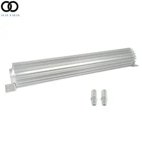 Apo248960 Autoooparts 18 Inch Aluminum Dual Pass Finned Transmission Trans Oil Cooler Universal Silver