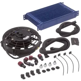 1i38ye Bfo 13 Row Trust Oil Cooler Thermostat Sandwich Plate And 7 Inch Electric Cooling Fan Set