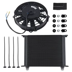 Bfo Dd8cqo Aluminum Transmission Oil Cooler 30 Row 7 Inch Cooling Fan For Universal Vehicles