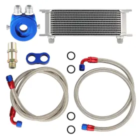H8o9kl Bfo Oil Cooler Filter Relocation Kits Fit Universal 13 Row An10 Engine Sliver