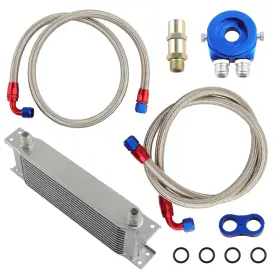 Msc2tr Bfo 13 Row Oil Cooler And Filter Adapter&nylon Hose&10an Hose End &fitting Sliver