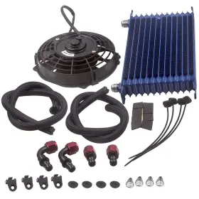 Taq81z Bfo 13 Row Trust Oil Cooler Thermostat Sandwich Plate And 7 Inch Electric Cooling Fan Set