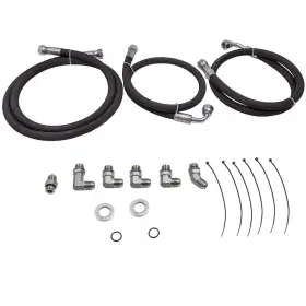 Y06fno Bfo Transmission Cooler Lines With Adapters For Gmc Duramax 6.6l 05-10 1/2 Inch 5500psi