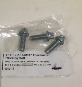 11427542983 Bmw Engine Oil Cooler Thermostat Housing Bolts 3-pack