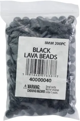 A50025rd-g18hg Cousindiy 191648076387 8mm Lava Beads 200/pkg-black -
