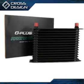 Ht-02egk0003abk Crossdesign Fit For 15 Row Universal Car Aluminum Engine Transmission An10 Oil Cooler Black