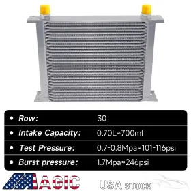 01egb009asl Csks Aluminum Universal 30 Row 10an 248mm 7/8-14 Unf Engine Transmission Oil Cooler