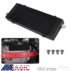 01egb055abk Csks Black Universal Dual Pass Bar And Plate Oil Cooler - Medium Core 14 Inch X5.5 X1.58