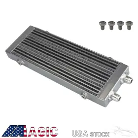 01egb056asl Csks Silver Universal Medium Bar And Plate Dual Pass Oil Cooler Core 14 Inch X5.5 X1.58