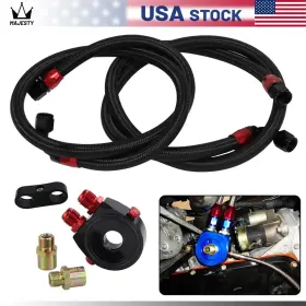 01egc002abk Csks 1.4m And 1.6m Nylon Braided Oil Line An10 Cooler Filter Sandwich Adapter Bk
