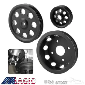 01egj003abk Csks Light-weight Crank Pulley 3-pc Kit For Nissan Silvia S14 S15 Sr20 1989-1998 Bk