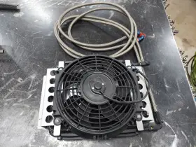 De13700 Derale Cooling Products Dual Pass Transmission Cooler With Fan And An Line