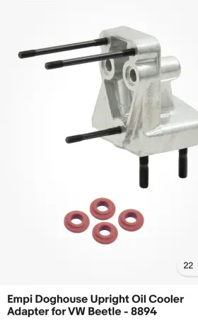 00-8894-0 Empi Inc Doghouse Upright Oil Cooler Adapter For Vw Beetle - 8894