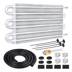Ev01417s2sr-hw Evil Energy 5/16 Inch Transmission Oil Cooler 6 Pass Tube And Fin Silver