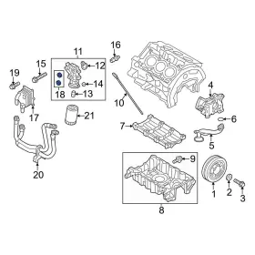 At4z6840b Ford Oe For Police Interceptor Utility 13-19 Engine Oil Cooler Gasket