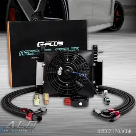 Alo02055 G-plus 15 Row Fit For Universal Engine Transmission Cooling Oil Cooler 7 Inch Electric Fan