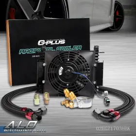 Alo03055 G-plus New Universal 15 Row 10an Aluminum Engine Oil Cooler Thermostat Adaptor 7 Inch Fan