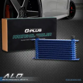 Alo051811 G-plus Universal 10 Row 10an Aluminum Transmission Engine Oil Cooler Blue