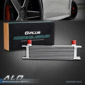 Alo596229 G-plus Fit For Universal 10 Row 10an Aluminum Transmission Engine Oil Cooler Silver