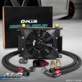Alo596370 G-plus Universal 25 Row 10an Aluminum Transmission Engine Oil Cooler 7 Inch Cooling Fan
