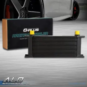 Alo596495 G-plus New Universal 16 Row 10an Aluminum Transmission Racing Engine Oil Cooler Black