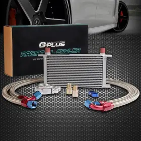Gplus19flat10an G-plus An10-10an 19 Row Engine Oil Cooler Silver English-style A