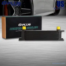 02egk0013abk Gplusmotor Universal 10 Row 10an Aluminum Engine Oil Cooler Thermostat Black