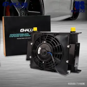 02egk1710abk Gplusmotor 25 Row 10an Universal Aluminum Engine Oil Cooler 7 Inch Fixed Electric Cooling Fan