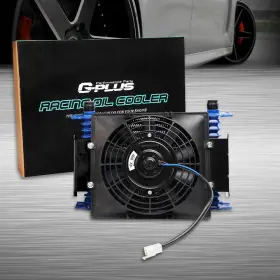 Gpl00018 Gplusmotor 15 Row 10an Aluminum Universal Engine Transmission Oil Cooler And 7 Inch Cooling Fan