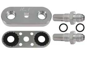 551121-6an Ict Billet Transmission Cooler Line Adapter Plate With Gasket 6an Fittings Co
