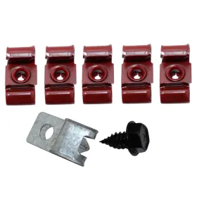Caf308 Inline Tube 64-67 Chevy A Body With Ret Brake Line Clips Clamp Bracket Kit Set Nos