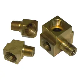 Inl13089 Inline Tube 64 Pontiac Gto Tri Power Carburetor Fuel Line Junction Connector Brass Blocks