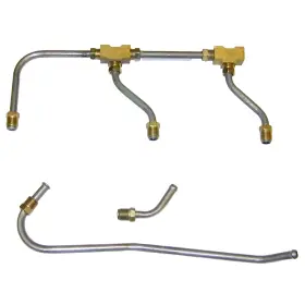 Inl30127 Inline Tube 68-69-70-71 Mopar Pump To Carb Carburetor Fuel Lines 340 3x2 Carbs 6p With Tees Oe