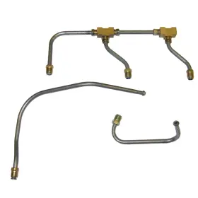 Inl30131 Inline Tube 68-69-70-71 Mopar Pump To Carb Carburetor Fuel Lines 440 3x2 Carbs 6pc With Tees Ss