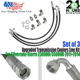 Dp0345 Lernoxiumx Upgraded Allison Transmission Coolers Line Kit For Silverado Sierra 2500hd 11-14