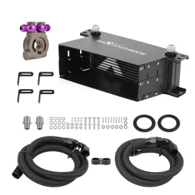 0m5x8s Maxpeedingrods Universal 13 Row Transmission Oil Cooler 10 An With Filter Adapter Hoses Aluminum