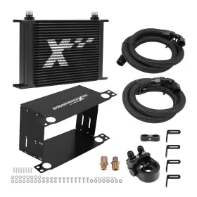 10cild Maxpeedingrods Universal 25 Row Transmission Cooler 10an Aluminum With Hoses Air Guide