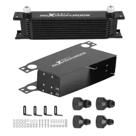 Maxpeedingrods 3myj4p Aluminum 10 Row Oil Cooler Universal 10an Engine Transmission Black Powder Coat