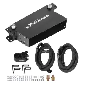 3q845u Maxpeedingrods 10 Row An10 Oil Cooler Universal Aluminum Engine W Sandwich Adapter Black