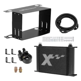 Maxpeedingrods 4fkb8r 25 Row Universal Oil Cooler 10an Black Aluminum With Filter Adapter