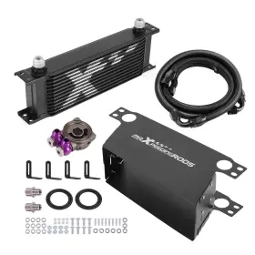 5c6bz1 Maxpeedingrods Universal Aluminum Transmission Oil Cooler 13 Row 10an Engine With Adapter