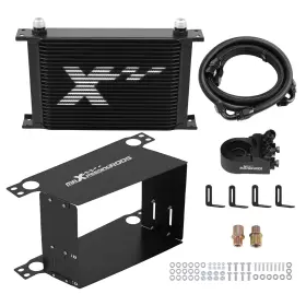 Cgj2eu Maxpeedingrods 25 Row Oil Cooler Universal 10an With Thermostatic Adapter Air Guide Black