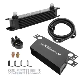 Fj6ctz Maxpeedingrods Universal Transmission Oil Cooler 7 Row 10an With Thermostatic Sandwich Adapter